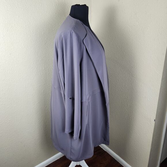 Philosophy Longline Open Front Jacket Lightweight Blazer Roll Up Sleeves 2X - Picture 2 of 10